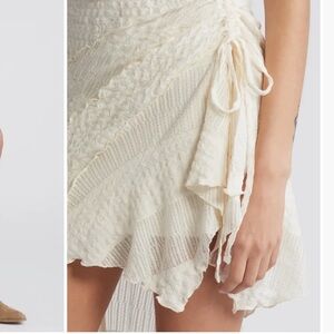 Urban Outfitters Cream Textured Mini Skirt